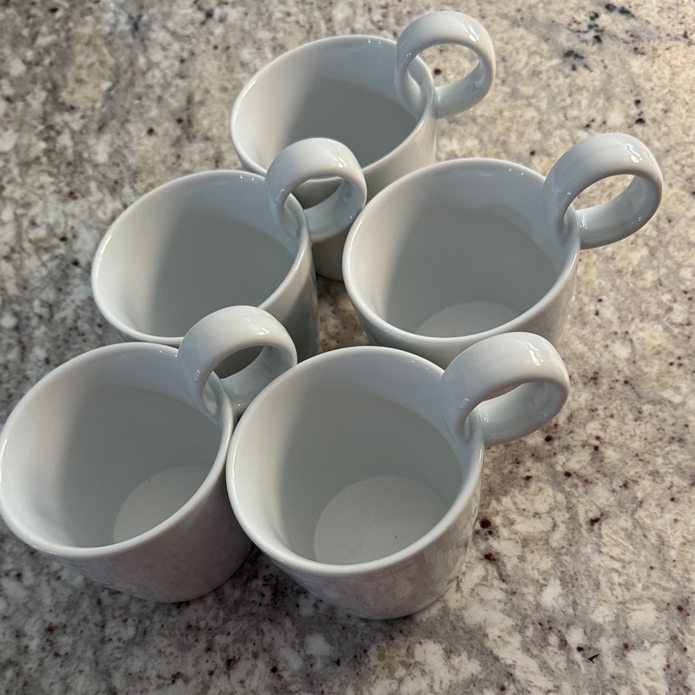 Crate&Barrel White Ceramic Mugs - Set of 5